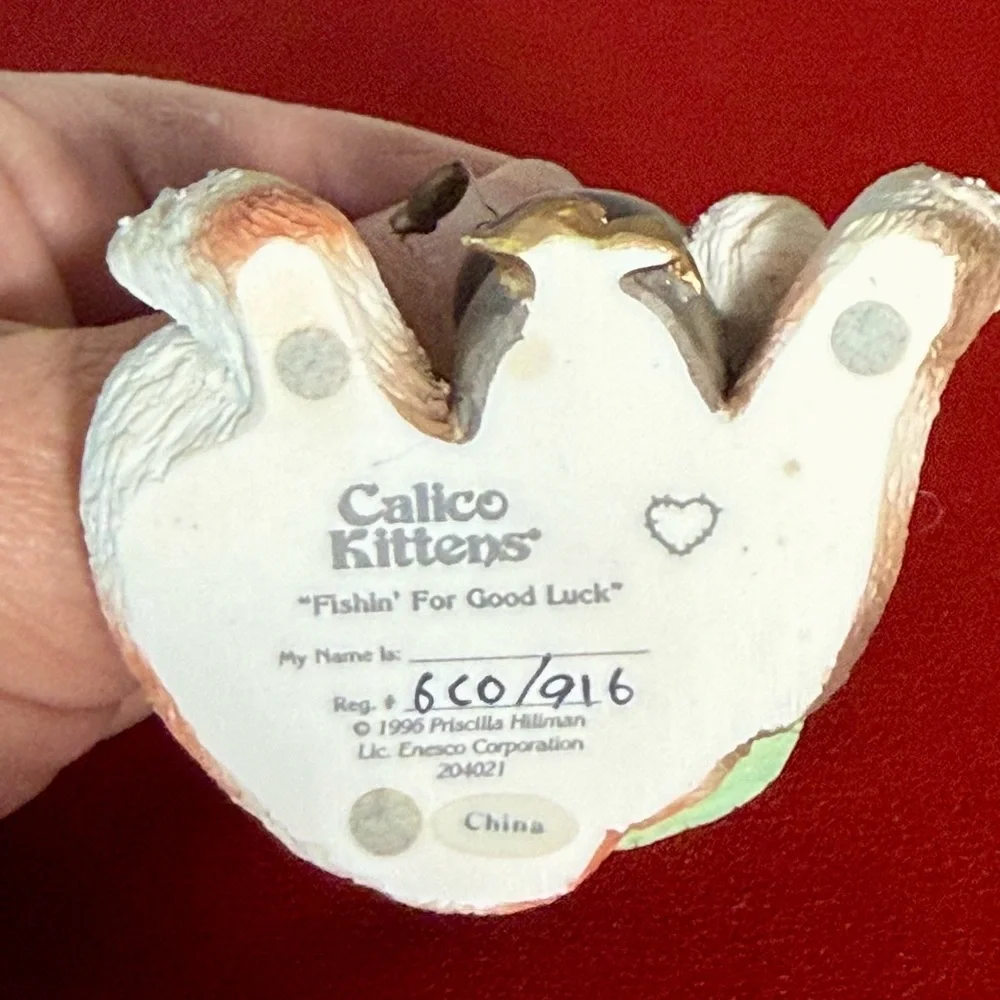 VTG ~ Calico Kittens ~ Fishin’ for Good Luck 🍀